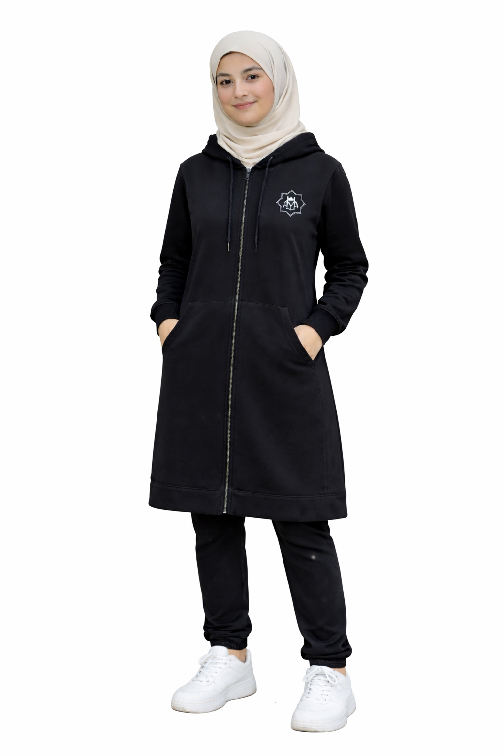 Zip Up Tunic Hoodie